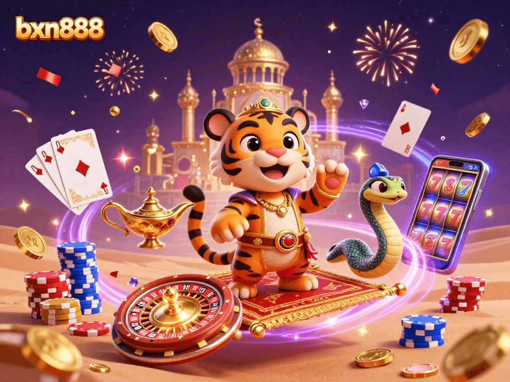 Experience thrilling jackpots at bxn888 with vibrant 3D casino characters and a magical atmosphere.
