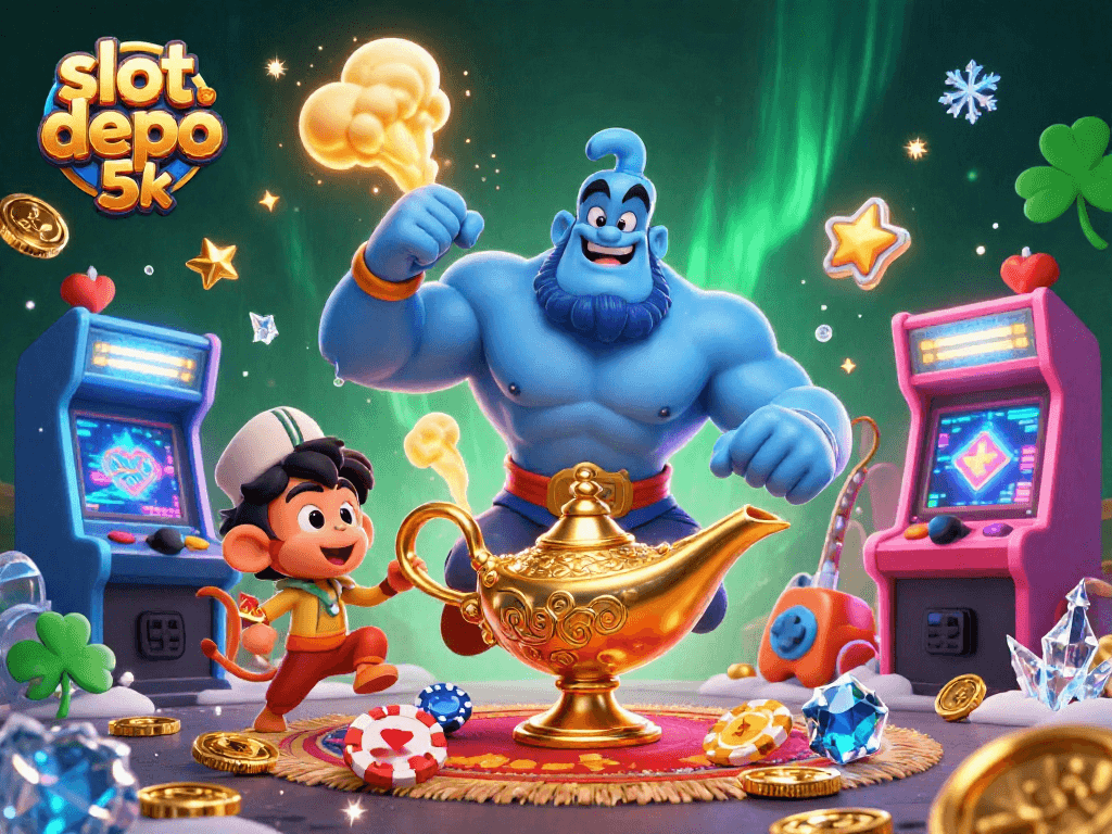 Play engaging slot depo 5k games with colorful 3D animated characters and vibrant casino elements