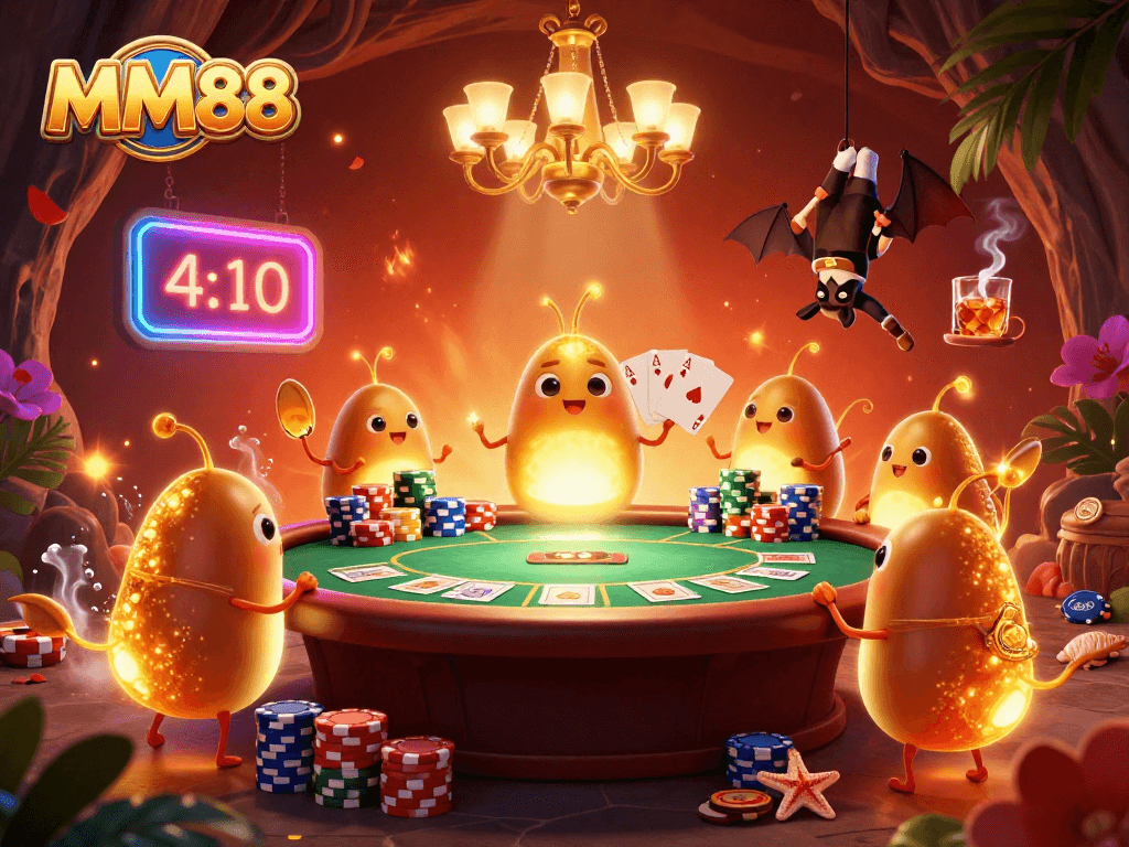 Play exciting casino games at MM88 with vibrant glowworms lighting the scene!