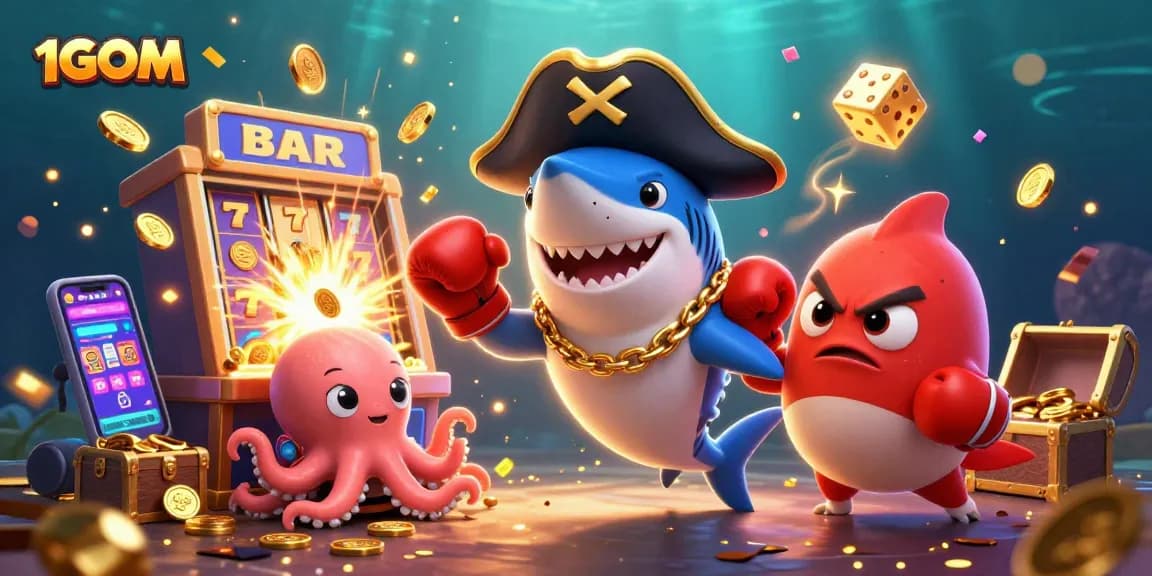 Engage with 1GOM's thrilling gaming world filled with vibrant characters, lively jackpots, and casino excitement.