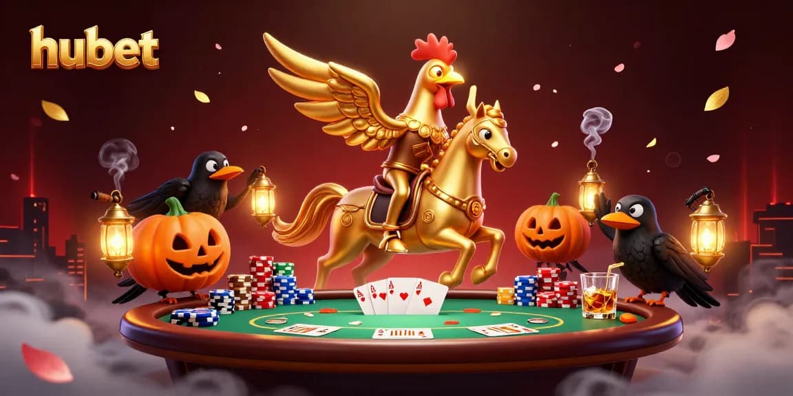 Experience thrilling gaming at hubet with a vibrant casino scene showcasing poker and fantasy elements.
