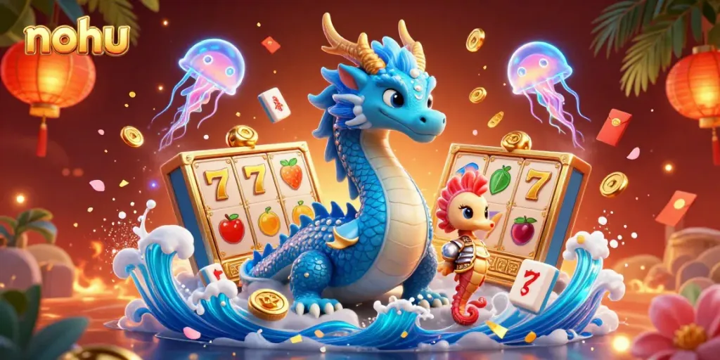 Spin jackpots and win on nohu with vibrant animated reels and fantastical sea creatures.