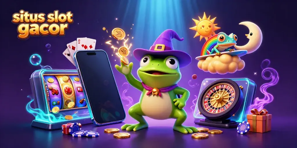 Situs slot gacor showcases a vibrant 3D gaming scene filled with exciting casino elements.