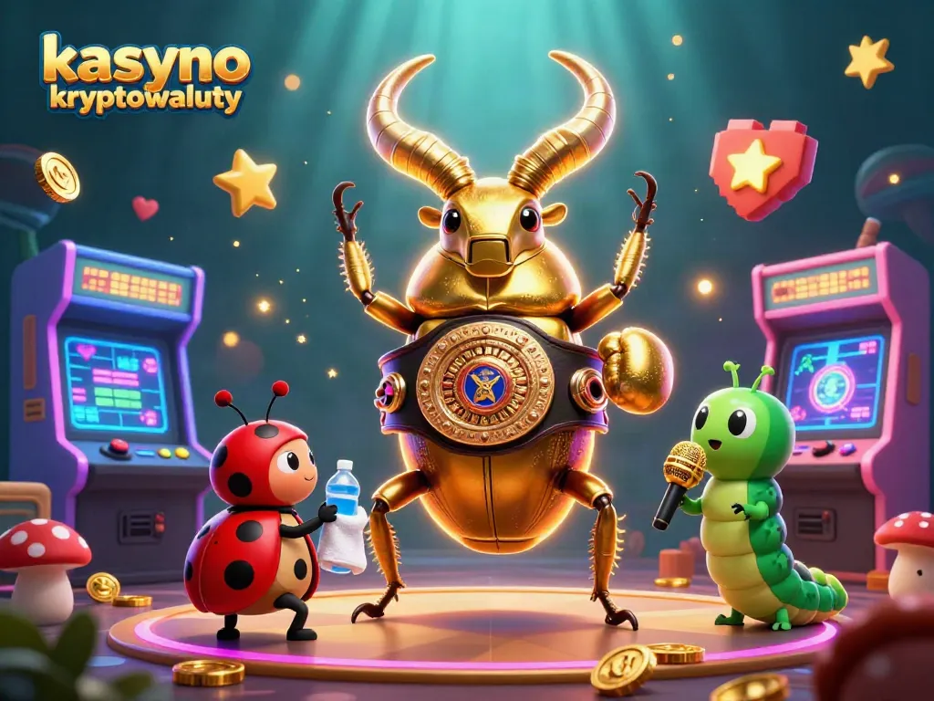Experience the excitement of kasyno kryptowaluty with a vibrant 3D casino scene featuring colorful game elements and iconic characters.