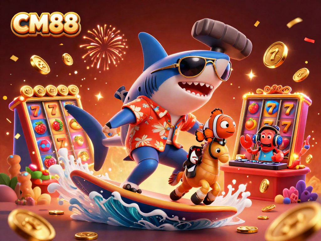 Catch the excitement with CM88 while spinning vibrant slots alongside colorful characters!