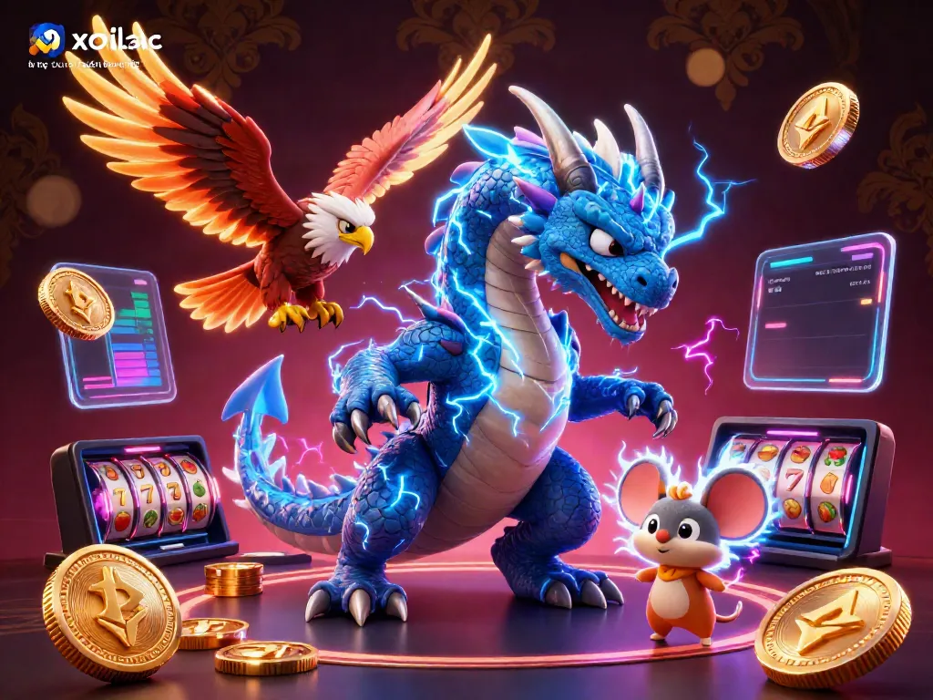 Xoilac tv trực tiếp bóng đá offers immersive sports betting action in a vibrant 3D illustration of electrifying characters.
