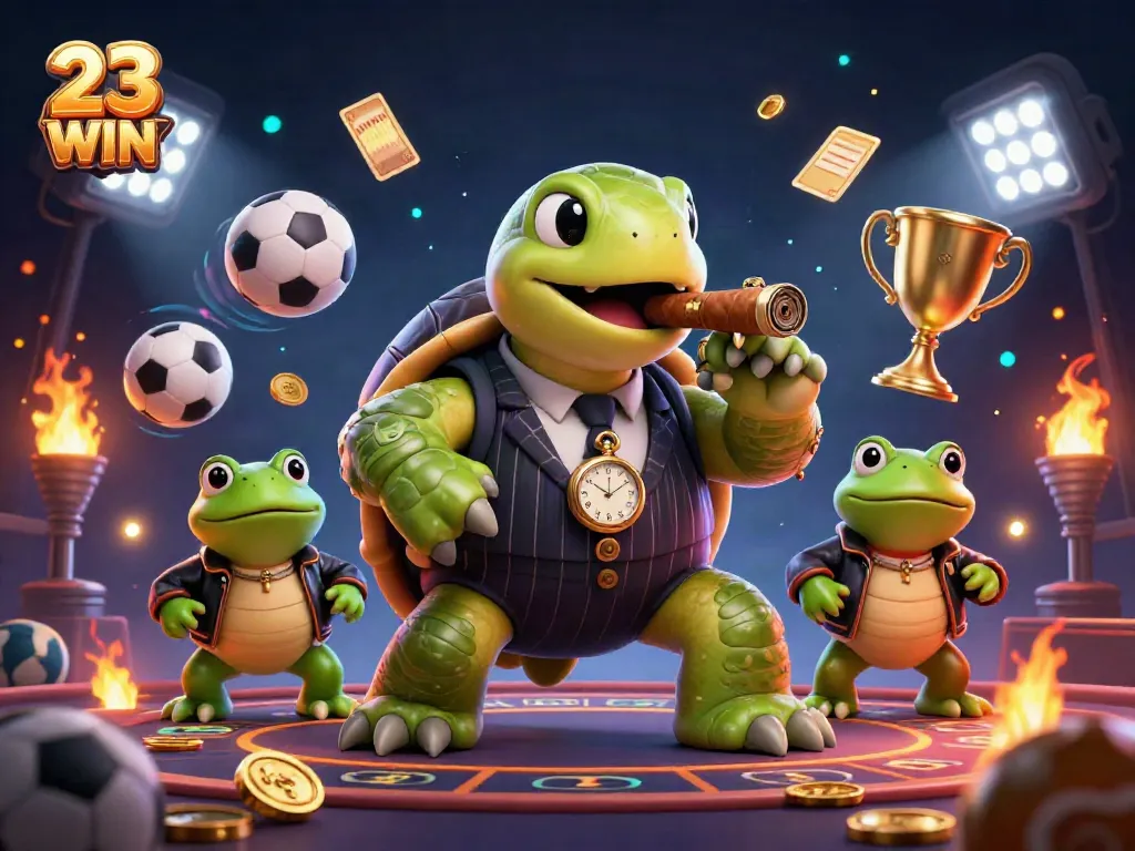 Experience the thrilling atmosphere of 23 WIN as the massive snapping turtle and bullfrog enforcers bring excitement.