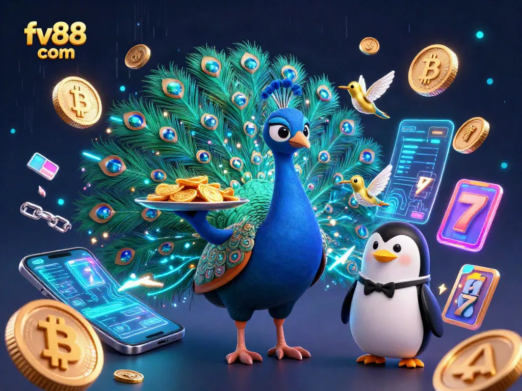 Experience thrilling wins at fv88 com with a vibrant casino scene featuring unique characters and engaging game elements.