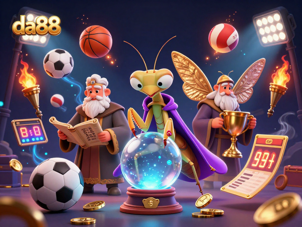 Experience thrilling sports betting action with da88, featuring dynamic characters and vibrant elements of casino excitement.