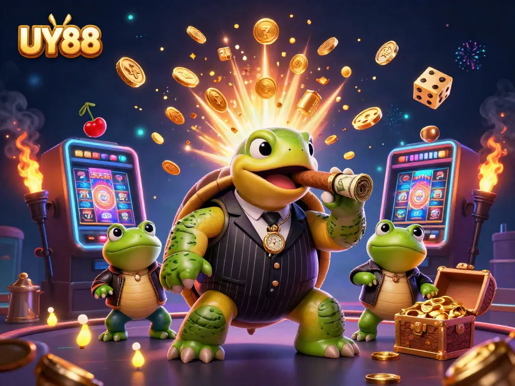 Experience the excitement of UY88 at a lively casino with engaging games and vibrant characters.