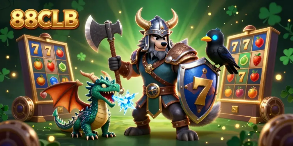 Spin the reels with excitement at 88CLB, where Viking warriors and dragons embody the thrill of jackpot games.