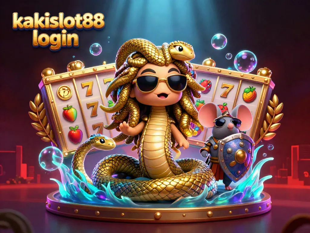 Visualisasi menarik "kakislot88 login" dalam grafik 3D, menunjukkan karakter ikonik dan elemen slot.