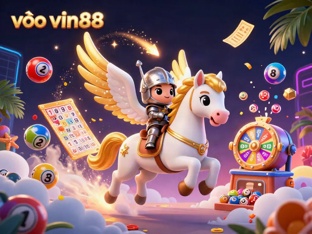 Engage with vào vin88's thrilling casino experience, featuring vibrant lottery elements and dynamic characters.