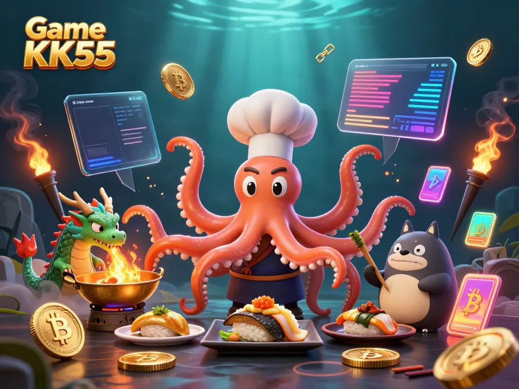 Experience the excitement of Game KK55 with vibrant 3D cartoon characters and dynamic gaming elements.