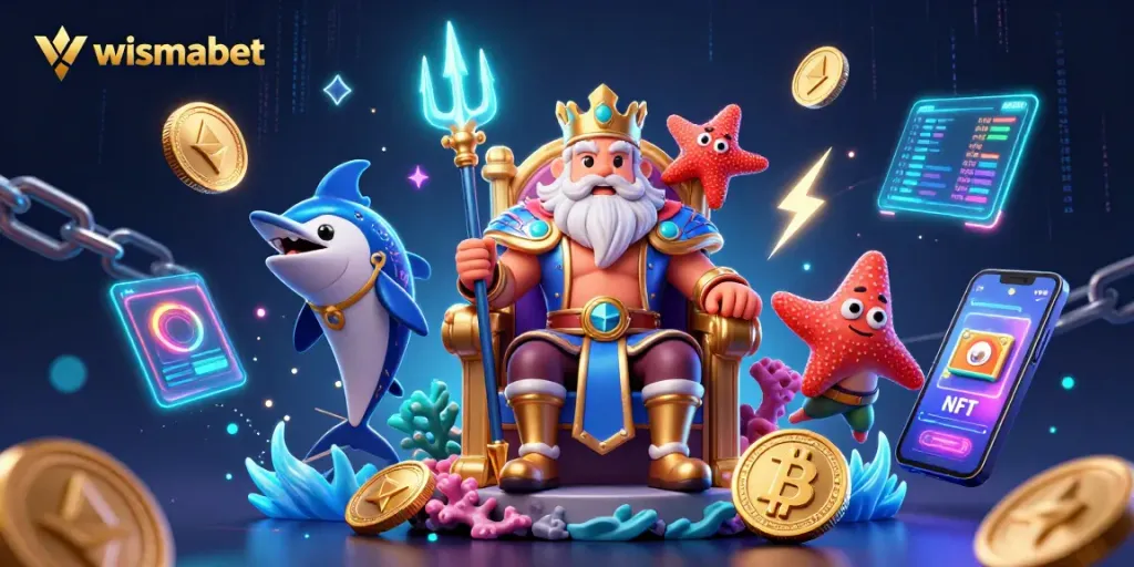 Experience excitement at wismabet with Neptune and thrilling slot game elements in a captivating 3D scene.