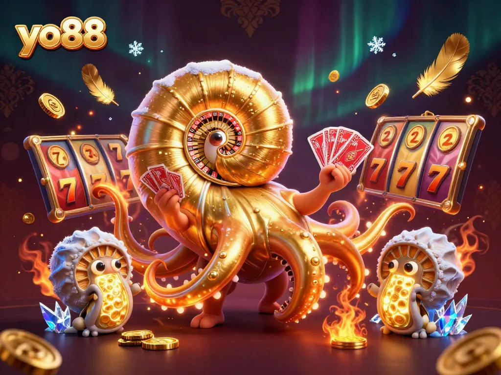 Experience thrilling gameplay at yo88 with this vivid, dynamic 3D casino illustration.