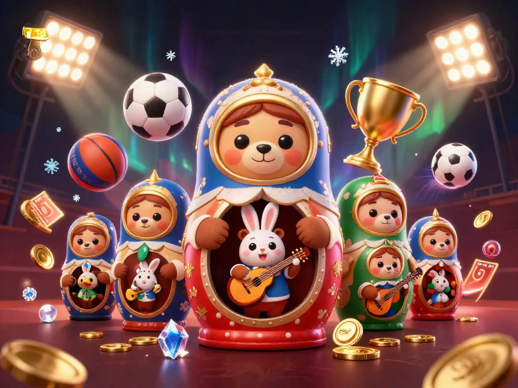 Experience excitement with TA88's lively casino atmosphere depicted through cartoon bears and sports elements.