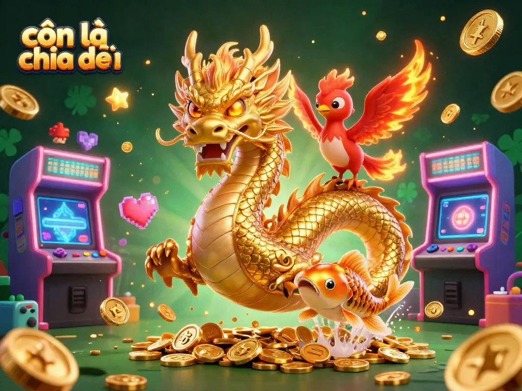 Engage in exciting gaming scenarios with cản lại chia đều featuring a Chinese dragon, phoenix, and koi fish.
