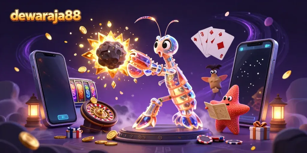 Permainan slot gacor di Dewaraja88 dengan karakter menarik dan efek visual yang kaya.