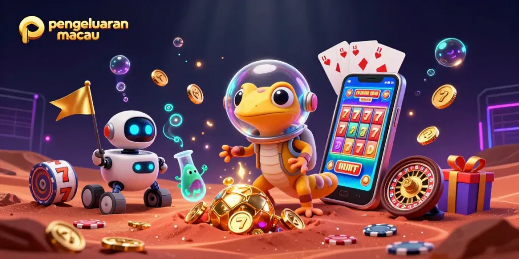 Mengintip pengeluaran macau, alien dan robot merayakan keberuntungan di kasino emas di Mars.