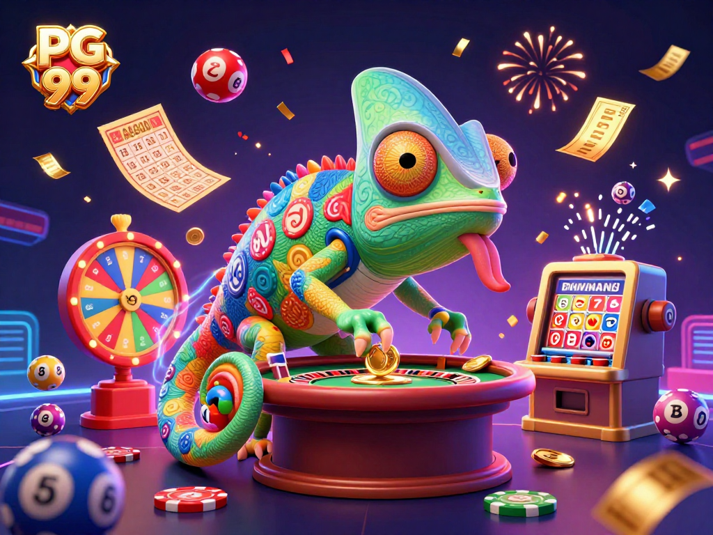 Experience the excitement of PG 99 with our vibrant casino-themed artwork full of action.