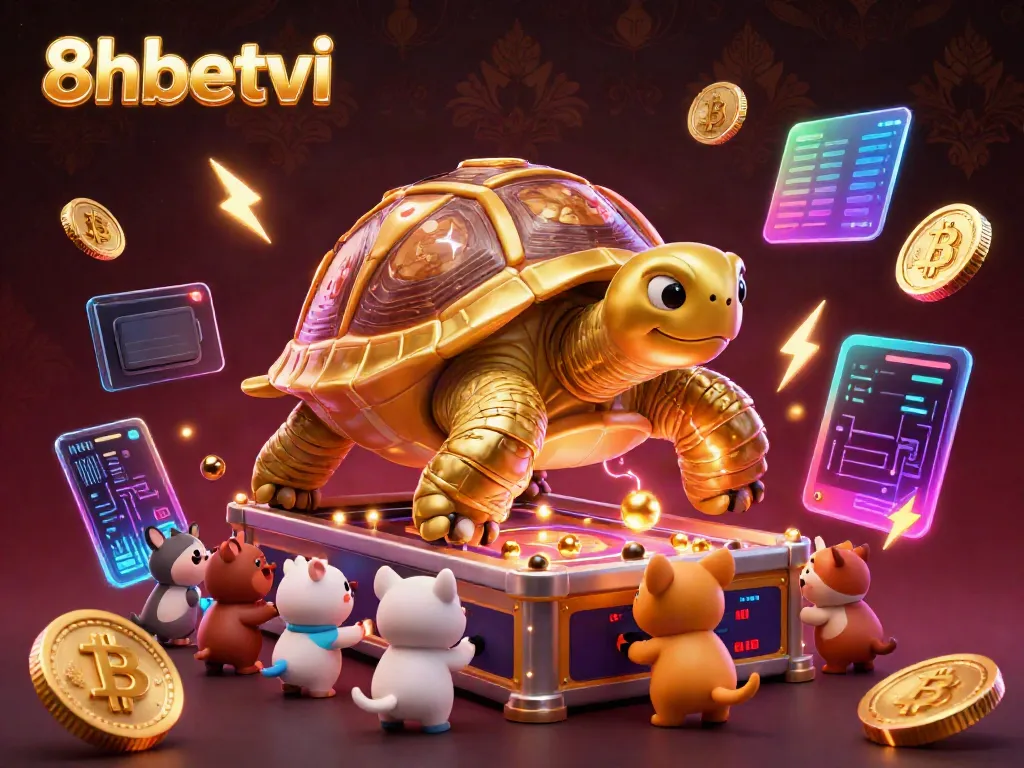 Experience the thrill of gaming at 8xbetvi with lively cartoon characters and vibrant casino elements.