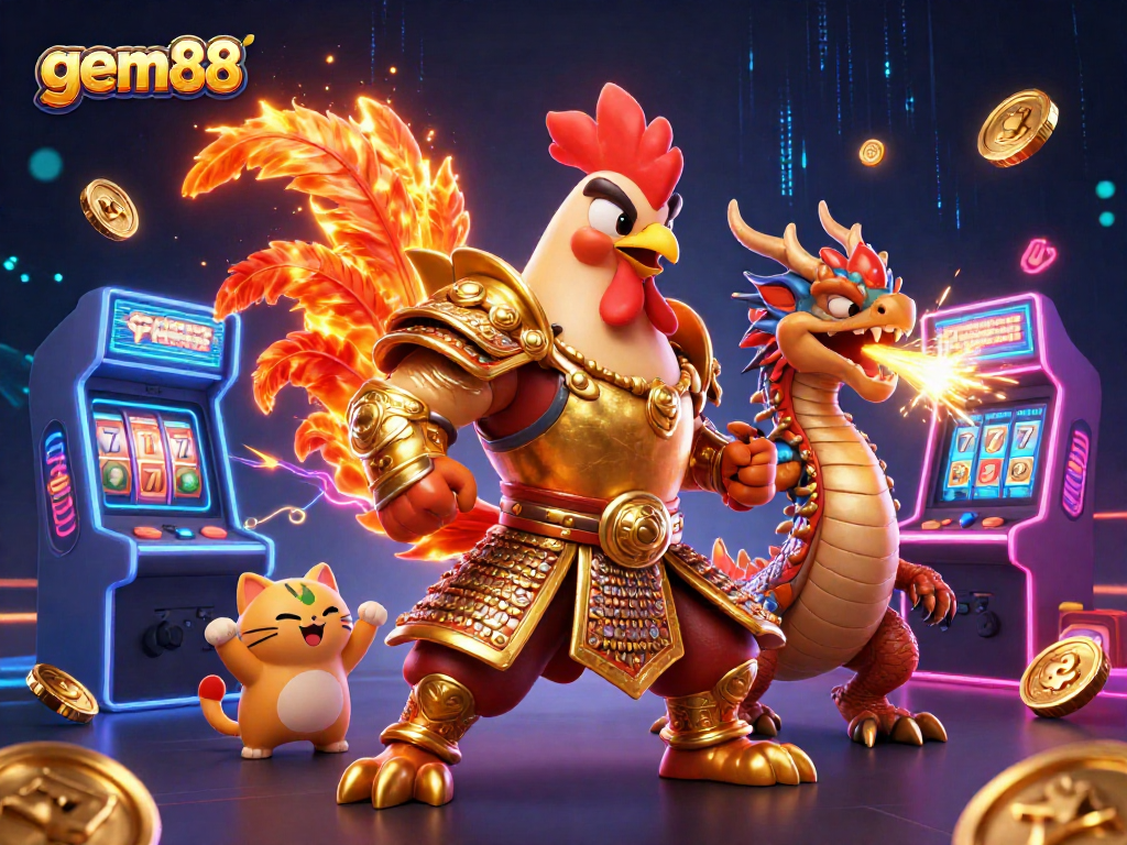 Experience gem88's thrilling games with dynamic characters and vibrant casino elements in action.