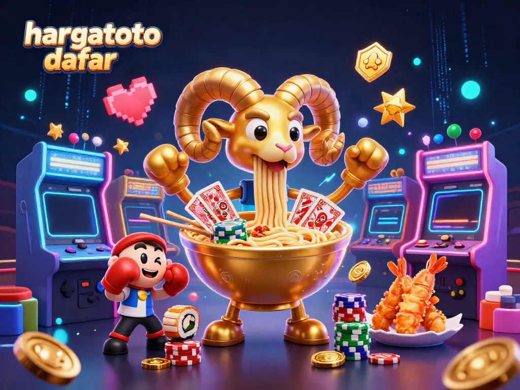 Experience hargatoto daftar excitement with a dynamic 3D casino scene featuring playful characters and gaming elements.