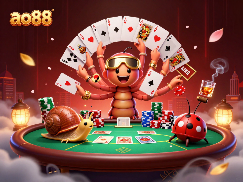 Engage with the bustling world of ao88 through a vibrant casino scene filled with action and excitement.