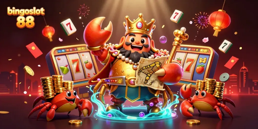 Menangkan keseruan bingoslot 88 dengan penampilan megah krab emas dan simbol keberuntungan di kasino