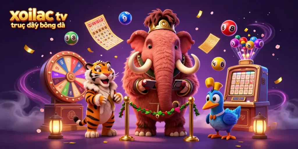 Experience excitement with xoilac tv trực tiếp bóng đá featuring a mammoth bouncer and dynamic casino elements.