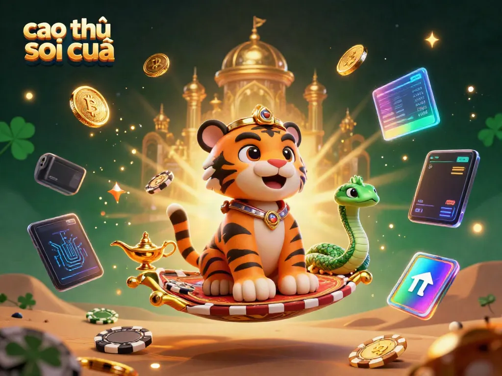 Cao thủ soi cầu showcases a vibrant 3D cartoon scene with players immersed in strategic betting activities.