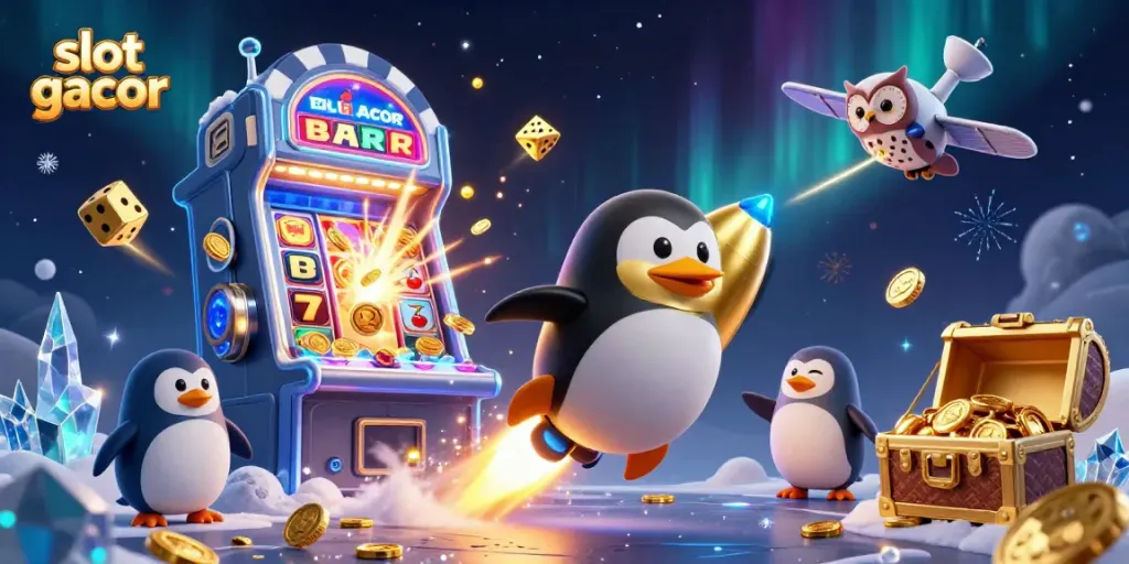 Slot gacor dengan pemandangan kasino luar angkasa penuh koin dan efek jackpot