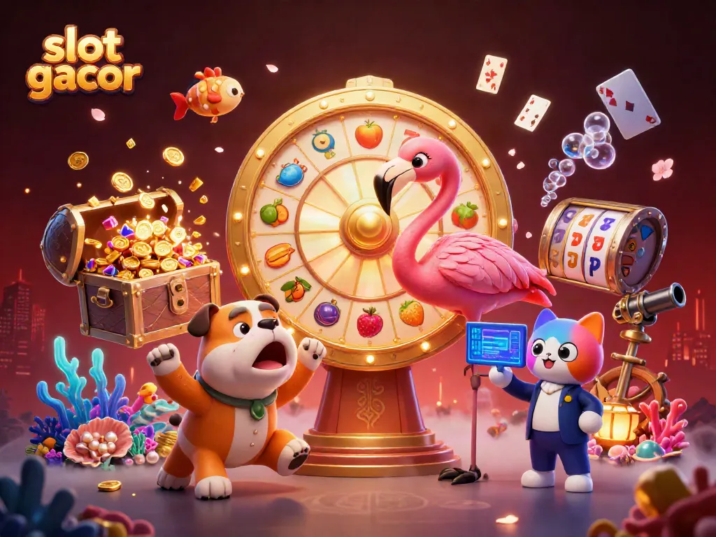 Kemenangan besar menanti dalam permainan slot gacor yang meriah, dengan karakter 3D dan harta karun warna-warni.