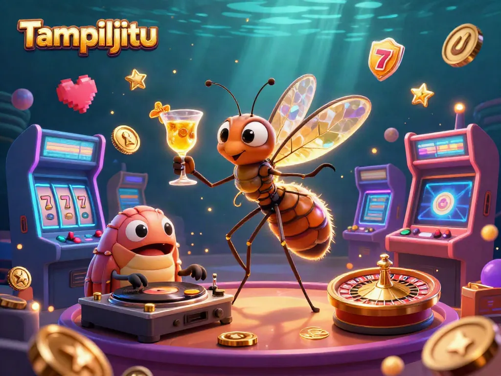 Experience Tampiljitu's unique casino vibe with a lively illustration featuring vibrant elements.