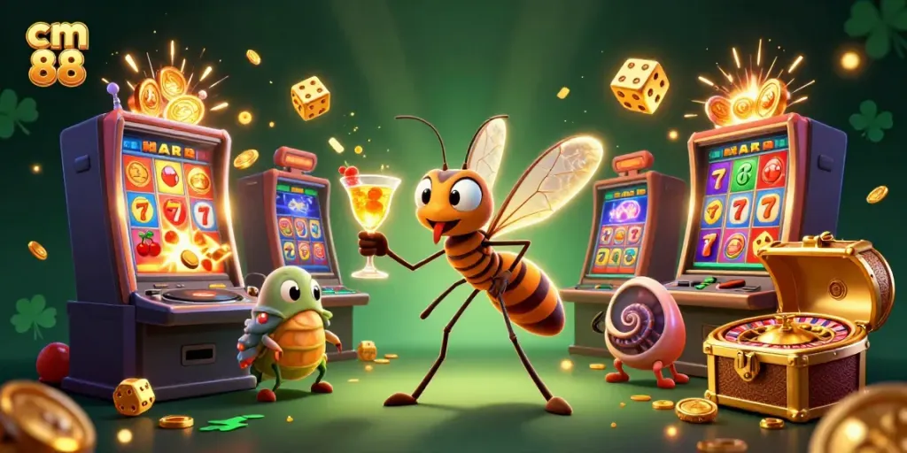 Experience the excitement of cm 88 through a vibrant casino scene featuring unique characters and elements.