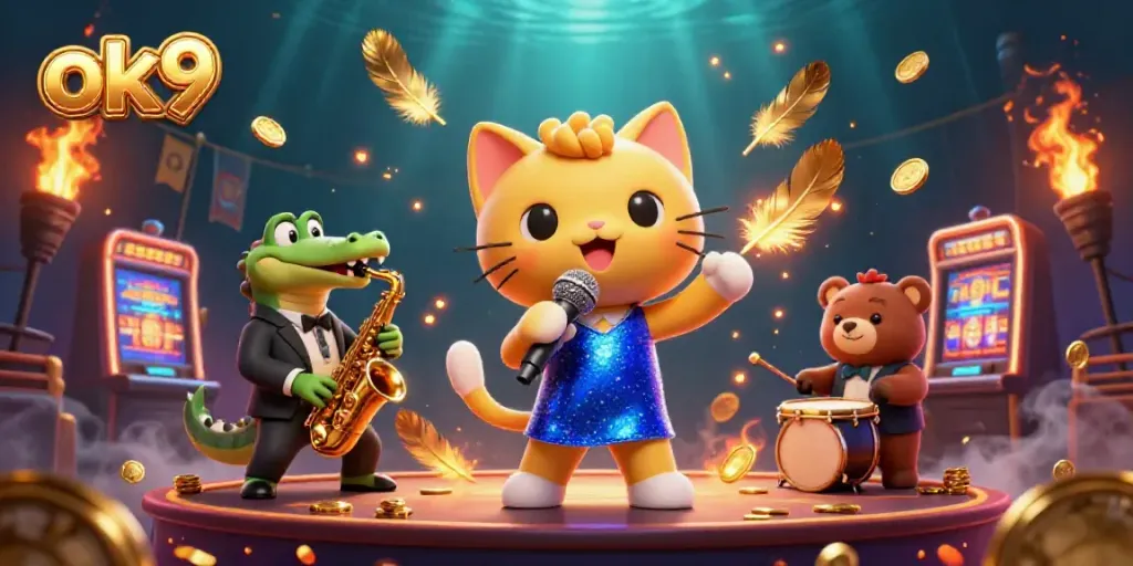 Experience the excitement of ok9 casino with vibrant characters and dynamic game elements.