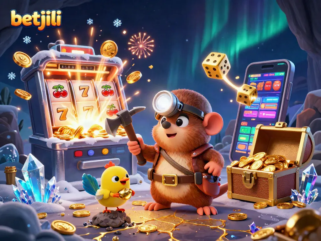 Experience thrilling wins at betjili with a treasure hunter and vibrant casino elements.