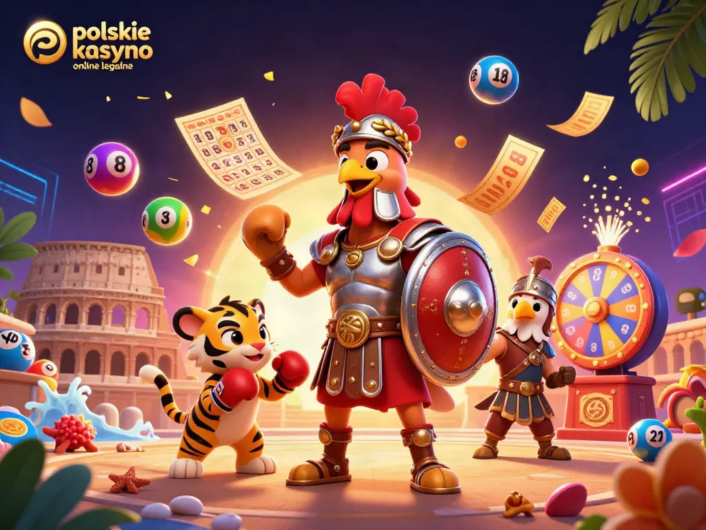 Experience polskie kasyno online legalne with vibrant lottery elements and engaging casino characters.