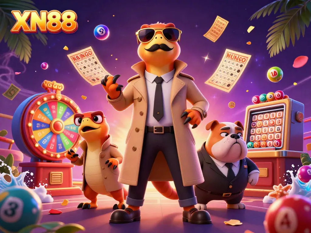 Experience XN88 in a vibrant casino scene with raptors and dynamic gaming elements.