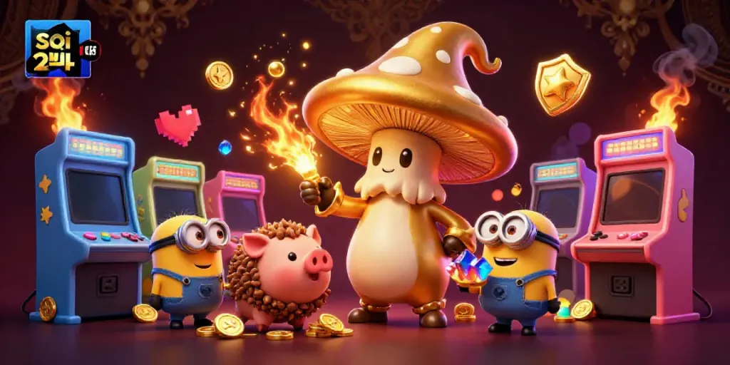 Experience the magic of soi cầu 24h with a whimsical golden wizard and treasure-seeking pig amidst enchanting casino game elements.