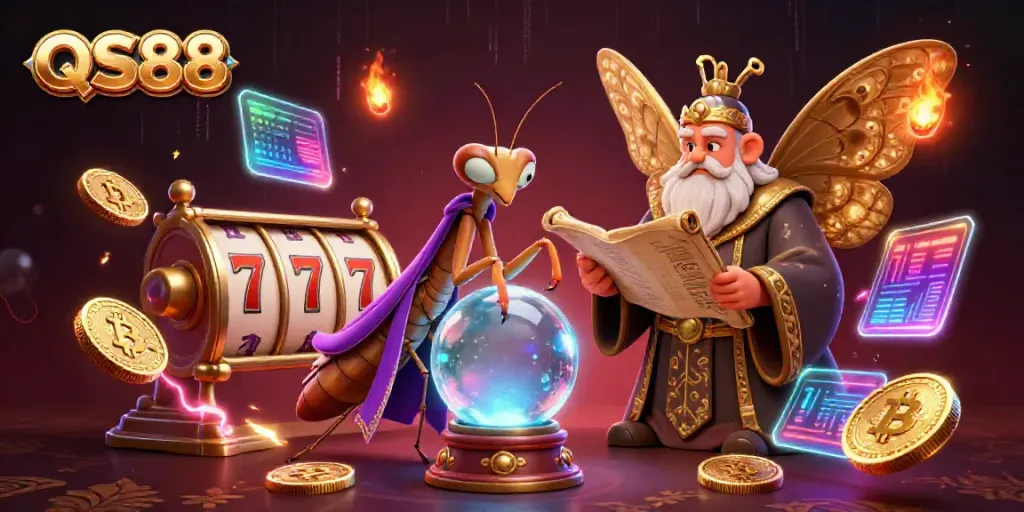 Engaging gameplay in QS88 casino featuring vibrant slot games and neon elements.