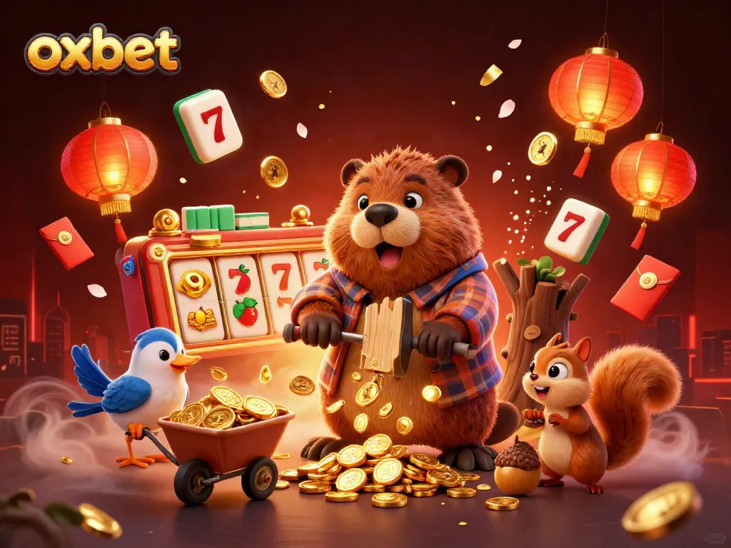 Win big with OXBET's gaming thrills in this vibrant and detailed 3D casino illustration.